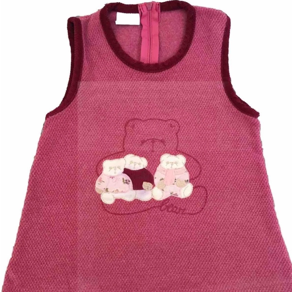SABINA 🇮🇹 Made  in Italy Adorable Pink Jumper with 3 Bears and Love Front sz18m